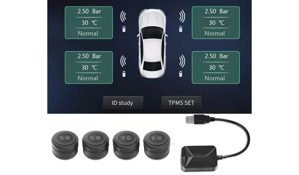 TPMS mx sensor for android and iphone android screens. Mounted on