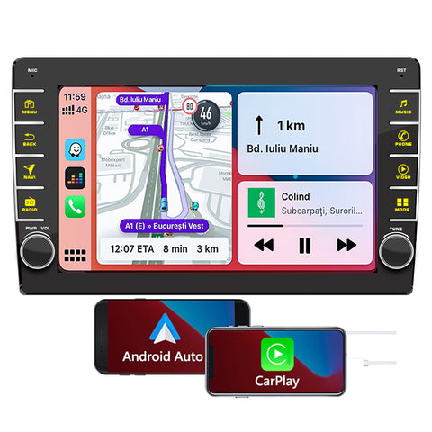 Double Din Car Audio System Universal Android 13 9 Inch HD Touch Screen stereo Wiht Wireless Carplay GPS Navigation