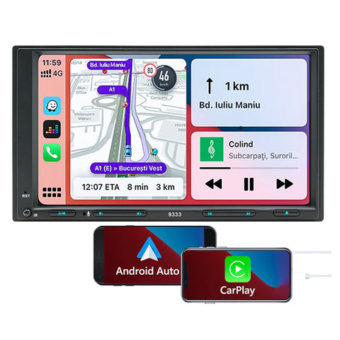 Car radio factory bluetooth car stereo optional apple carplay and android auto 7 inch touch screen support bluetooth wifi gps navigation aux usb camera input