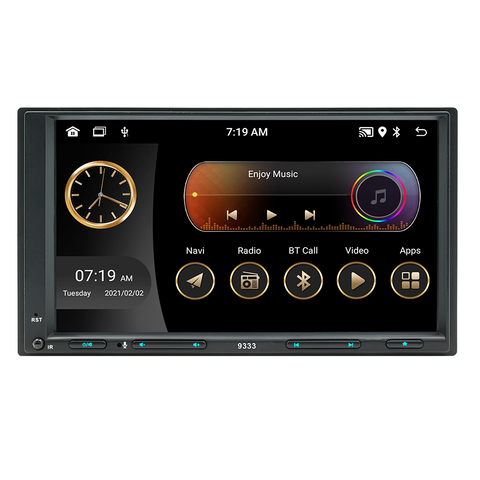 New car stereo with wireless carplay and Android auto universal 7-inch touchscreen GPS navigation system supporting Bluetooth 5.1 WiFi FM radio