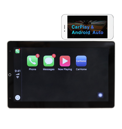 Universal single 1 DIN car radio with wireless CarPlay and Android Auto 10. 1-inch IPS screen supports WiFi Bluetooth SWC