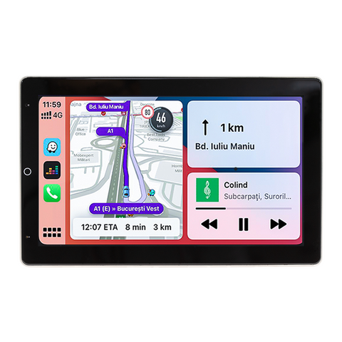Universal single 1 DIN car radio with wireless CarPlay and Android Auto 10. 1-inch IPS screen supports WiFi Bluetooth SWC