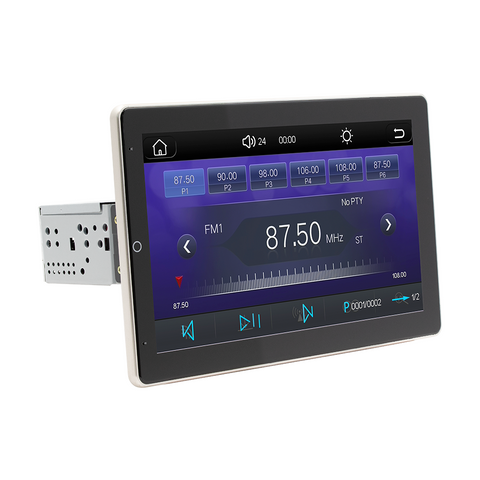Universal single 1 DIN car radio with wireless CarPlay and Android Auto 10. 1-inch IPS screen supports WiFi Bluetooth SWC