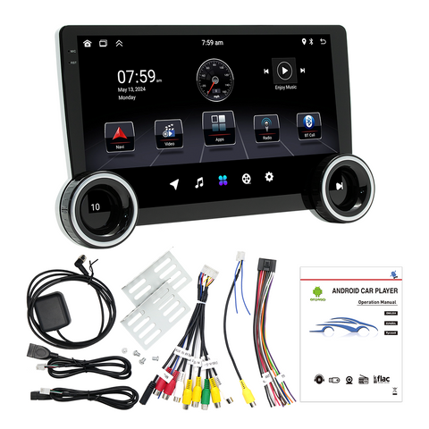 Car stereo with bluetooth double din car radio with wireless carplay universal 10.1 inch touch screen android 13 wifi GPS navigation system support FM AM usb aux
