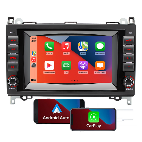Bluetooth car stereo for Mercedes Benz B200 with Wireless Carplay and Android Auto 7 inch IPS Screen Supports FMAM Raido RDS USB 2.1A Charging Reverse Camera Input Mirror Link SWC&nbsp;