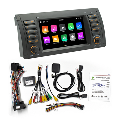 Android 13 Car Stereo Wireless Carplay for BMW E53 Double Din 7 Inch Touchscreen GPS Navigation System FM Bluetooth WiFi