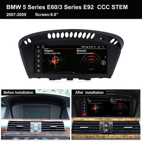 Android automotive car stereo for bmw 5 Series E60 E61 E62 E63 E90 E91 E92 E93 8.8 inch ips screen with carplay and android auto