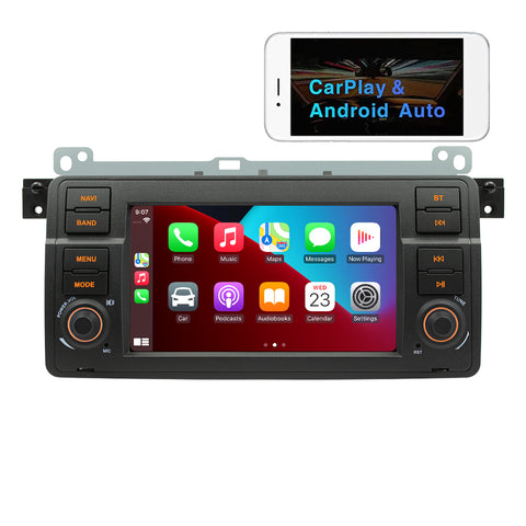 Android 13 Car Stereo Wireless Carplay for BMW E46 Double Din 7 Inch Touchscreen GPS Navigation System FM WiFi