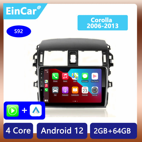 Car Stereo Radio Android 13 GPS Navigation 9 Inch 2din Autoradio Car Multimedia Player for Toyota Corolla E140/150 2006-2013