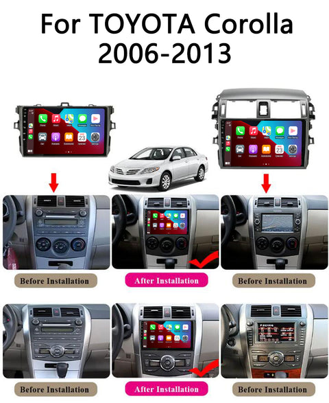 Car Stereo Radio Android 13 GPS Navigation 9 Inch 2din Autoradio Car Multimedia Player for Toyota Corolla E140/150 2006-2013