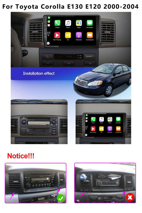 Car Radio Multimedia Video Player For Toyota Corolla E120 e 120 BYD F3 2007-2011 DSP IPS 6GRAM Android 13 4G NET Wireless Carplay and Wireless Android Auto