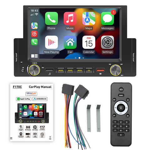 Universal Bluetooth Car radio single 1 din Autoradio 6.2 Inch screen with carplay auto electronics