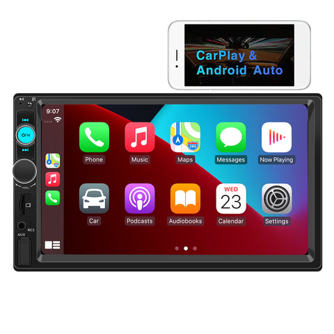 Car video wholesaler touch screen car radios with apple carplay and android auto support cd dvd player bluetooth 5.0 usb aux camera input