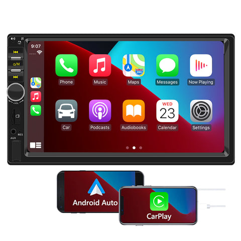 car video wholesaler 7inch touch screen car stereo with apple carplay and android auto support cd player bluetooth 5.0 FM AM usb aux camera input