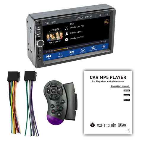 car video wholesaler 7inch touch screen car stereo with apple carplay and android auto support cd player bluetooth 5.0 FM AM usb aux camera input