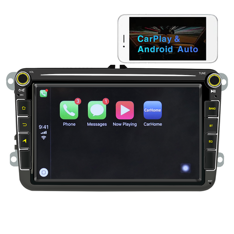 Factory car stereo for vw with Wireless Carplay and Android Auto 8 inch IPS Screen Supports FMAM Raido RDS USB 2.1A Charging Bluetooth 5.0 Reverse Camera Input Mirror Link SWC&nbsp;
