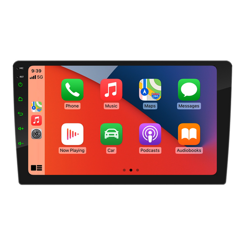 Universal Car Multimedia Player with Wireless Carplay and Android Auto 9-inch 10 inch IPS Screen Supports USB 2.1A Charging Bluetooth 5.0 Reverse Camera Input Mirror Link SWC FMAM Raido RDS