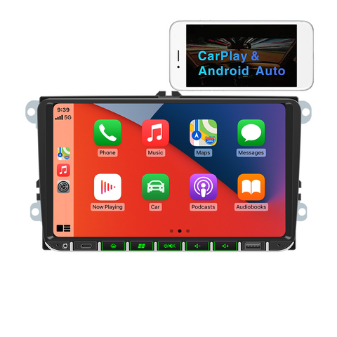 Wholesale car stereo for vw with Wireless Carplay and Android Auto 9 inch IPS Screen Supports FMAM Raido RDS USB 2.1A Charging Bluetooth 5.0 Reverse Camera Input Mirror Link SWC