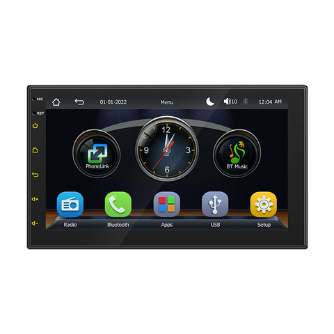 Universal Car MP5 Player with Wireless Carplay and Android Auto 7 inch IPS Screen Supports USB 2.1A Charging Bluetooth 5.0 Reverse Camera Input Mirror Link SWC FMAM Raido RDS