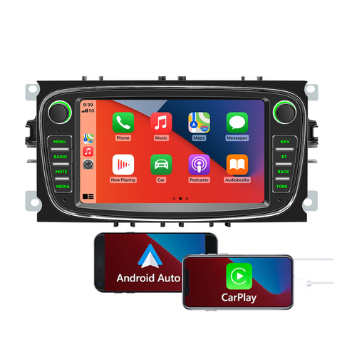 autoraido for ford focus Supports wireless CarPlay and Android Auto 7 inch ips screen FM AM Raido RDS USB 2.1A Charging Bluetooth 5.0 Reverse Camera Input Mirror Link SWC
