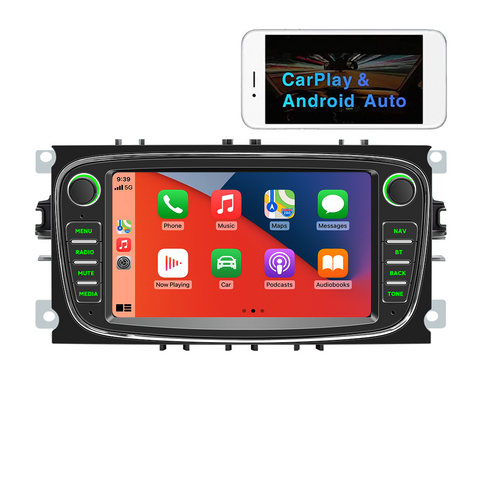 autoraido for ford focus Supports wireless CarPlay and Android Auto 7 inch ips screen FM AM Raido RDS USB 2.1A Charging Bluetooth 5.0 Reverse Camera Input Mirror Link SWC