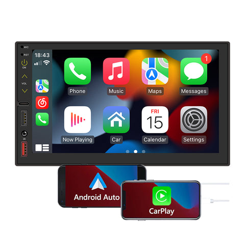 double din car stereo with carplay Bluetooth car radio 7 inch HD screen car mp5 player