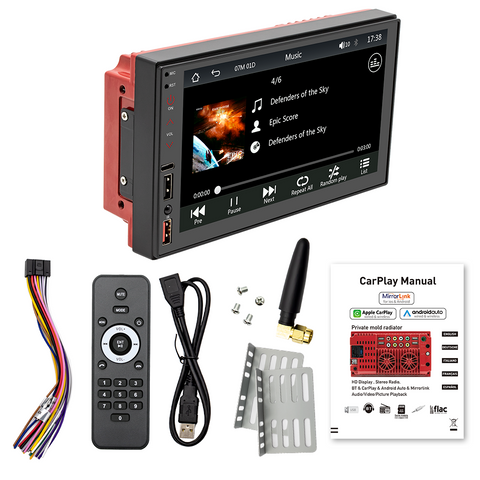 double din car stereo with carplay Bluetooth car radio 7 inch HD screen car mp5 player
