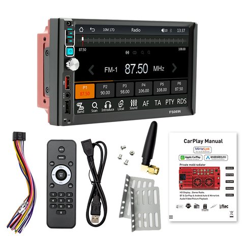 head unit car stereo with backup camera double din car stereo with carplay 7 inch touch screen support bluetooth radio mirror link free backup camera