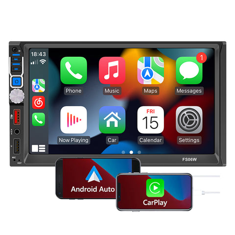 head unit car stereo with backup camera double din car stereo with carplay 7 inch touch screen support bluetooth radio mirror link free backup camera