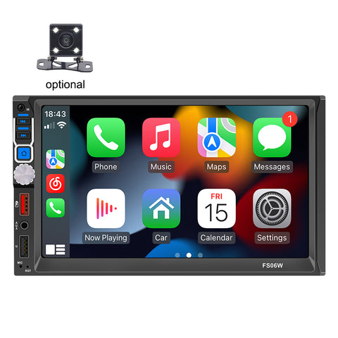 head unit car stereo with backup camera double din car stereo with carplay 7 inch touch screen support bluetooth radio mirror link free backup camera