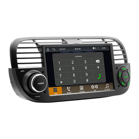 Car stereo for fiat 500 2007-2015 Wireless Carplay and Android Auto 7 inch IPS Screen Supports USB 2.1A Charging Bluetooth 5.0 Reverse Camera Input Mirror Link SWC FMAM Raido RDS