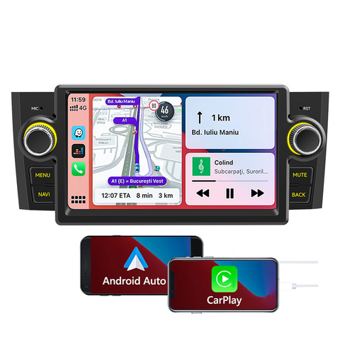 Car MP5 player for Fiat Lingya 2007-2012 Android 13 7-inch HD touchscreen car multimedia player with wireless carplay and Android auto support WiFi Bluetooth GPS navigation mirror link