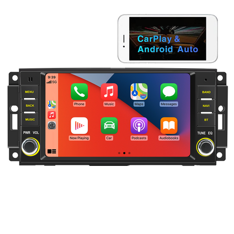 Android Car Play for Jeep Wrangler Android 13 7-inch HD Touch Screen Car Navigation with Wireless Carplay and Android Auto Supports WiFi Bluetooth Mirror Link GPS