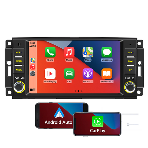 Android Car Play for Jeep Wrangler Android 13 7-inch HD Touch Screen Car Navigation with Wireless Carplay and Android Auto Supports WiFi Bluetooth Mirror Link GPS