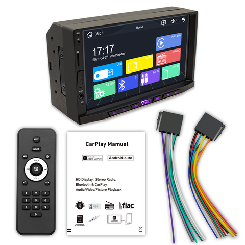 head unit car stereo with backup camera double din car stereo with carplay 7 inch touch screen support bluetooth radio mirror link free backup camera