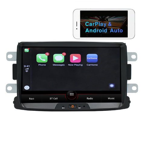 Car stereo wholesale 8-inch carplayscreen for Renault Dacia 2016-2018 car multimedia player with wireless carplay and Android auto GPS navigation WiFi Bluetooth mirror link RDS FM radio