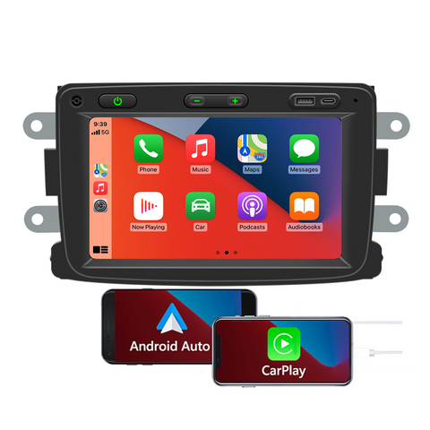 Factory 2 din car stereo for Renault Dacia Supports wireless CarPlay and Android Auto 7 inch ips screen  FMAM Raido RDS USB 2.1A Charging Bluetooth 5.0 Reverse Camera Input Mirror Link SWC