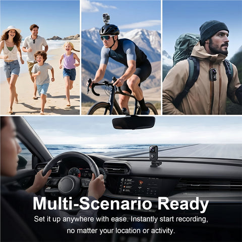 4K high-definition mini sports camera anti shake waterproof hands-free neck stand chest installation wearable Vlog Cam