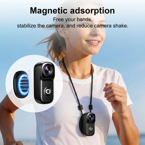 4K high-definition mini sports camera anti shake waterproof hands-free neck stand chest installation wearable Vlog Cam