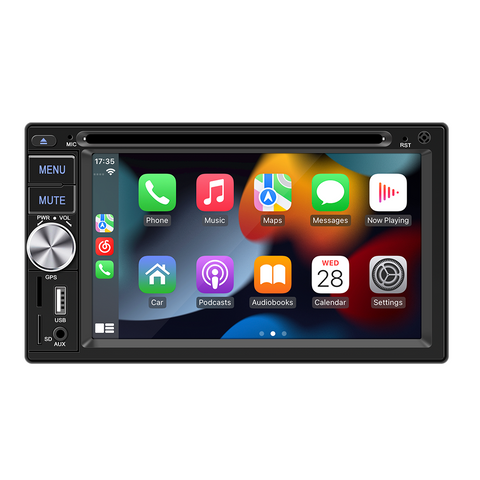 Universal double din car radio 6.2 inch screen car dvd player with carplay and android auto