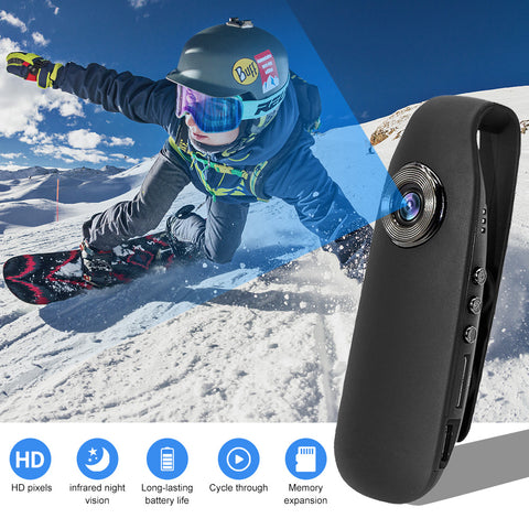 High definition sports camera recording photography ring recording LED light high-definition display screen chest clip camera