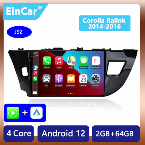 Double Din Android13 Car Radio Stereo for Toyota Corolla Ralink 2014-2016 Multimedia Headunit GPS Navigation CarPlay