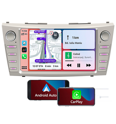 GPS navigation for Toyota Camry 2005-2011 Android 13 7-inch HD touchscreen car stereo with wireless carplay and Android auto support WiFi Bluetooth mirror link