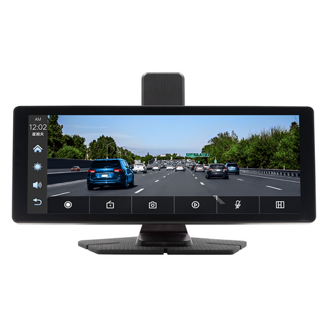 Portable DASH CAM Dual Camera Car Black Box 10.26 Inch Screen Adjustable Desktop  Car DVR With Carplay and Android Auto