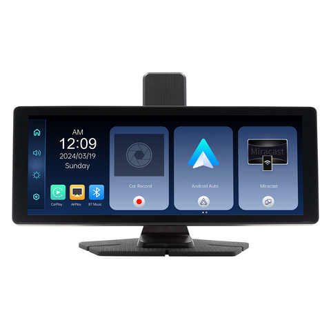 Portable DASH CAM Dual Camera Car Black Box 10.26 Inch Screen Adjustable Desktop  Car DVR With Carplay and Android Auto