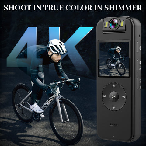 4k sports camera recording photography night vision PC camera 180 degree flip loop recording LED light high-definition display screen motion detection magnetic back with WiFi included