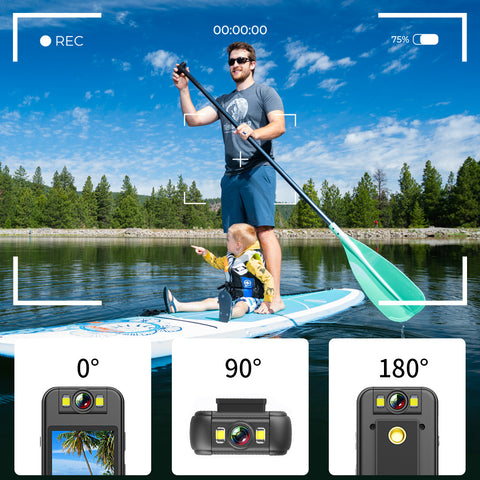 4k sports camera recording photography night vision PC camera 180 degree flip loop recording LED light high-definition display screen motion detection magnetic back with WiFi included