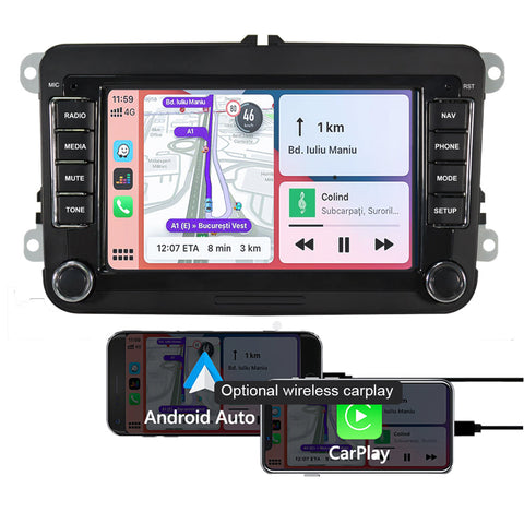 Car radio with wireless apple carplay double din android 13 car stereo bluetooth 5.0 wifi navigation GPS for VW passat polo golf Beetle Amarok Touran