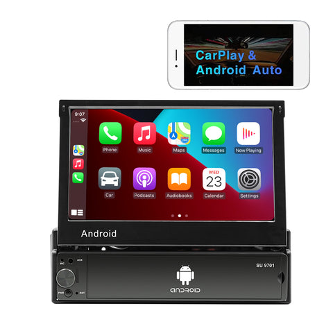 Single din android 13 car stereo with wireless carplay android auto 7 inch touch screen autoradio wifi  Car Radio Multimedia GPS Navi