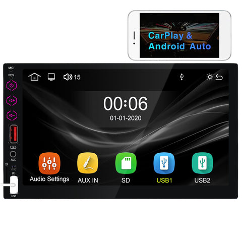 car stereo manufacturer autoradio bluetooth with carplay and android auto double din car radio bluetooth 5.0 FM AM usb aux mirror link camera input